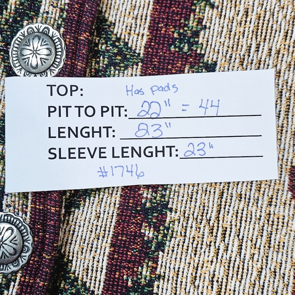 Painted Pony Old Saint Nick Santa Tapestry Blanket Jacket Women's Size Medium - Picture 7 of 13